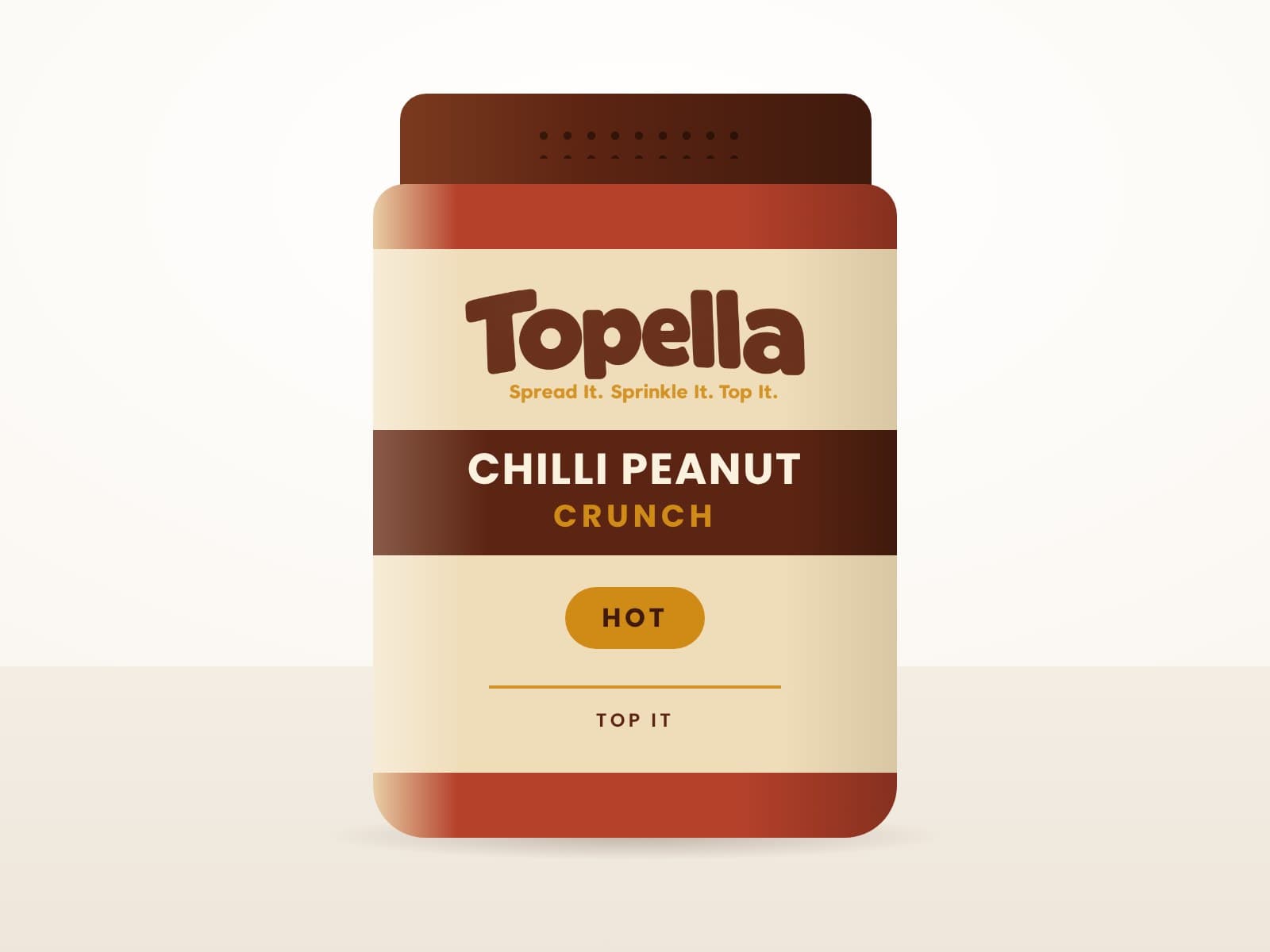 Concept render of Topella Chilli Peanut Crunch packaging
